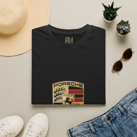 Porsche Crest Logo T-Shirt — Vintage Racing Emblem Tee